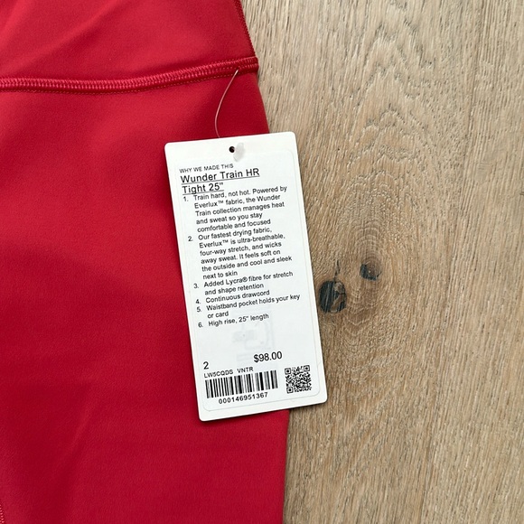 NWT wunder train tight 25" vintage rose size 2 lululemon - Picture 3 of 13